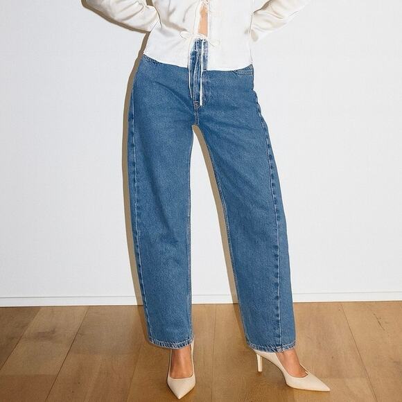 Abercrombie & Fitch Heavyweight Rigid Mid Rise Barrel Jean Medium Wash Sz 8/29 - Picture 2 of 16